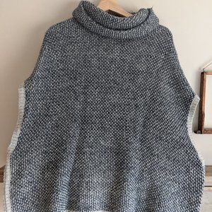 Wool/Acrylic Cowl Neck Poncho